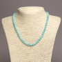 Aquamarine Bead Necklace with Smooth Round Beads 6mm Diameter ±, Length 45cm ±