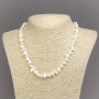 Necklace of natural mother-of-pearl碎碎, oyster shell碎 piece, diameter 8x7mm±, length 45cm±