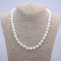 Adularia natural stone necklace Smooth ball beads 6mm diameter, 45cm length +