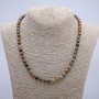 Necklace of Natural Green Jasper Stone, Smooth Round Beads, Diameter 6mm, Length 45cm+