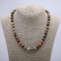 Jasper Natural Stone Necklace, Smooth Round Beads, Diameter 8mm, Length 46cm+