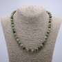 Green Jasper Natural Stone Necklace, Smooth Round Beads, Diameter 8mm+/-, Length 46cm