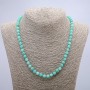 Necklace made of natural jadeite, smooth beads, diameter 6(±)mm, length 46cm+