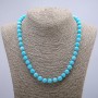 Aquamarine Necklaces Smooth Round Beads 6mm Diameter, 48cm Length
