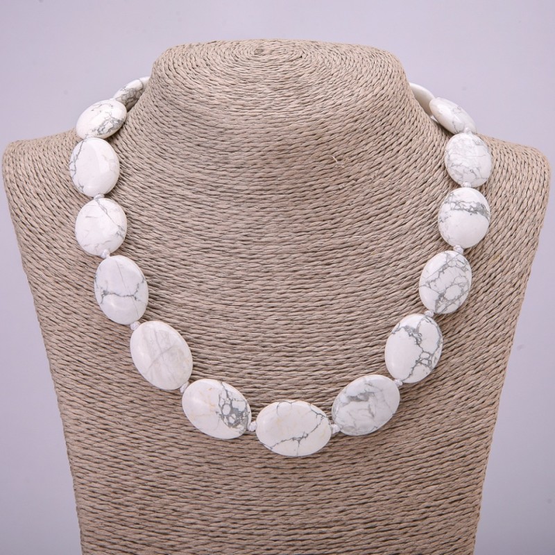 Kaholong Natural Stone Necklace, oval 25×18mm, length 45cm +