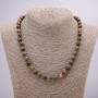 Picasso Jasper Natural Stone Necklace, Smooth Round Beads, Diameter 8mm, Length 45cm+