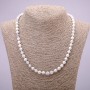 Chalcedony Necklace with Smooth Round Beads 6mm Diameter, 45cm+ length