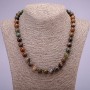 Jasper Bead Necklace, smooth round beads, diameter 10(±)mm, length 45cm