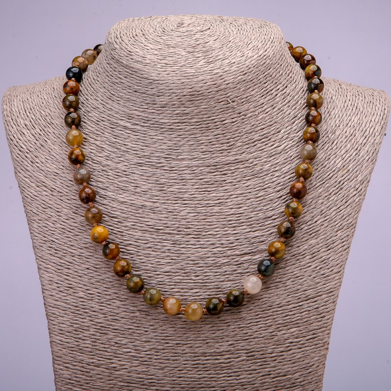 Petersite Natural Stone Necklace Beads Smooth Round 8mm (±) diameter, 45cm length