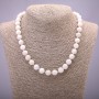 Adularia Natural Stone Necklace with Smooth Beads, 10mm diameter (±), 45cm length