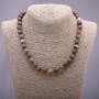 Petersite natural stone necklace beads smooth round 10mm diameter, 45cm length