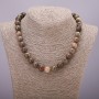 Natural Stone Jasper Picasso Beads Smooth Round Bead, diameter 12(±)mm, length 45cm