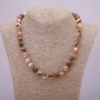 Jasper Beads Necklace with Faceted Round Beads, 10 mm diameter, 48 cm length