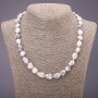 Natural Chalcedony Necklace Beads, faceted, diameter 9×11 mm (±), length 48 cm