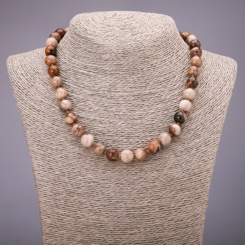 Jasper Bead Necklace, Smooth Round Beads 10mm Diameter, 45cm Length