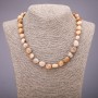 Jasper Bead Necklace, tumbled natural stone, diameter 10×14 mm (±), length 48 cm
