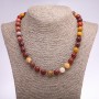 Jasper Mookaite Bead Necklace Smooth Round Beads 10mm Diameter, 48cm Length