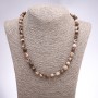 Jasper Necklace Zebra Matrix Bead, smooth round 8mm