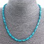 Blue mother-of-pearl "tube" necklace 8x4mm, length 45cm