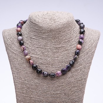 Charoite Natural Stone Necklace, faceted, diameter 10mm, length 45cm