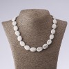 Necklace made of chalcedony stone oval, length 45cm, bead 13×18mm