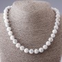 Chalcedony necklace smooth round beads, diameter 10(±)mm, length 45cm