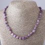 Charoite Stone Beads, faceted, length 48cm, 6-9mm diameter