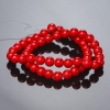 Coral Beads on Thread (Pressed) Smooth Round Bead, 8mm ±, Length 37cm ±