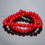 Coral Beads on Thread (Pressed) Smooth Round Bead, 8mm ±, Length 37cm ±
