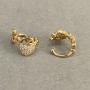 Xuping Ear Cuff 18K Gold Plated White Rhinestones Love 10x8mm +