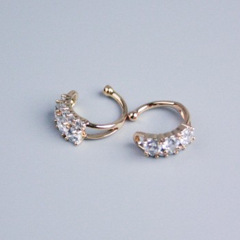 Xuping Ear Cuff 18K Gold Plated White Rhinestones 12x4mm +