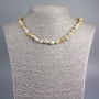 Fossilized Coral Necklace, Tumbled, Diameter 9x7mm+-, Length 48cm+