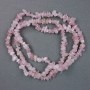 Rose Quartz Chip Beads on Fishing Line, diameter 9x5mm+/-, length 80cm+