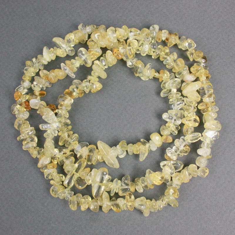Citrine Chip Beads on Fishing Line, diameter 8x5mm+/-, length 80cm+