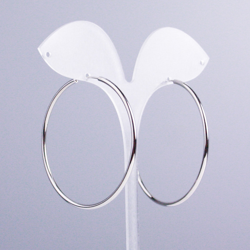 Xuping Ring Earrings Rhodium, thickness 2mm+/-, diameter 53mm+