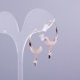 Xuping Ring Earrings 18K Gold Plated with White Rhinestones, thickness 5mm+/-, diameter 24mm+