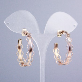 Xuping Patterned Ring Earrings 18K Gold Plated, thickness 8mm+/-, diameter 35mm+