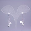 Xuping Rhodium Earrings with Glitter Butterfly, length 38mm+