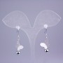 Xuping Rhodium Earrings with Glitter Butterfly, length 38mm+
