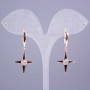 Xuping Earrings, 18K Gold Plated with White Stones Star, Length 38mm+
