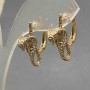 Xuping Earrings 18K Gold Plated with White Crystals Cobra, Diameter 20x8mm+