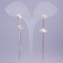 Xuping Stud Earrings, 18K Gold Plated, Long, Length 70mm+- with White Rhinestones Moon, Star, Planets