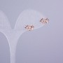 Xuping 18K Gold-Plated Stud Earrings with White Stones Love 11x5mm+