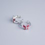 Xuping Ear Cuff Rhodium with Red Enamel Butterfly 11x7mm+