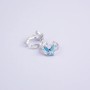 Xuping Rhodium Ear Cuff with Blue Enamel Butterfly 11x7mm +