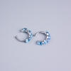 Xuping Rhodium Ear Cuff with Blue Rhinestones 13x3mm +