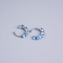 Xuping Rhodium Ear Cuff with Blue Rhinestones 13x3mm +