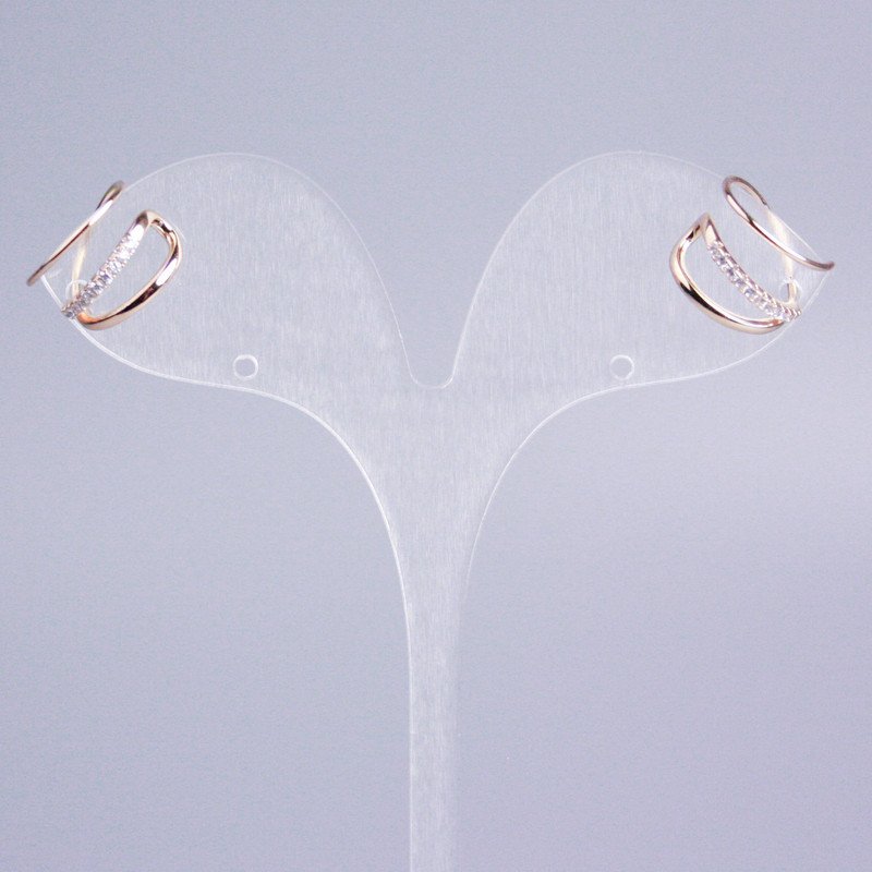 Xuping Triple Ear Cuff 18K Gold Plated White Rhinestones 14x10mm+