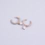 Xuping Ear Cuff, 18K Gold Plated, White Stone, 11x10mm+