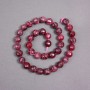 Rubellite Tourmaline Beads on Thread, natural stone faceted round, diameter 10mm+/-, length 38cm+